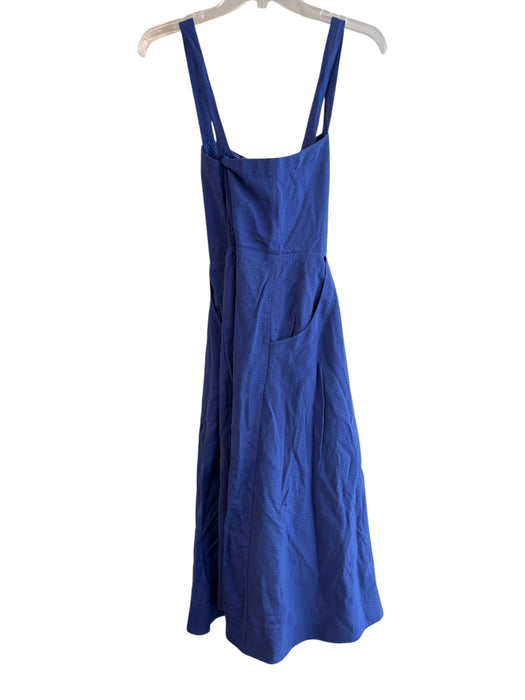 Maeve by ANTHROPOLGIE Size 14 Blue Viscose Front Button Side Zip Halter Dress Blue / 14