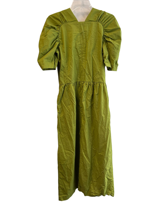 Tuckernuck Size Large Apple Green Cotton V Cut Half Bucket Half Sleeve Dress Apple Green / Large