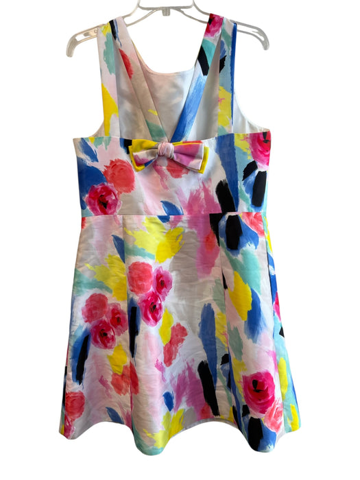 Kate Spade Size 14 Red, Pink & Multi Polyester Abstract Floral Side Zip Dress Red, Pink & Multi / 14