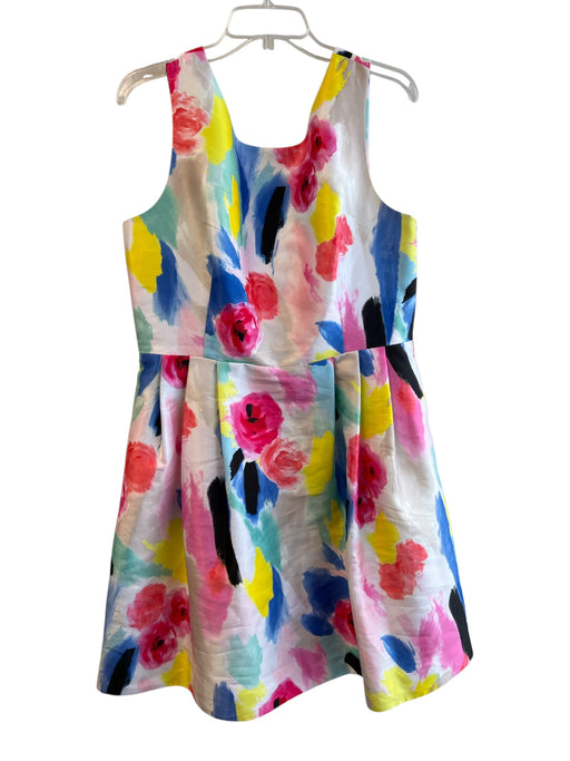 Kate Spade Size 14 Red, Pink & Multi Polyester Abstract Floral Side Zip Dress Red, Pink & Multi / 14