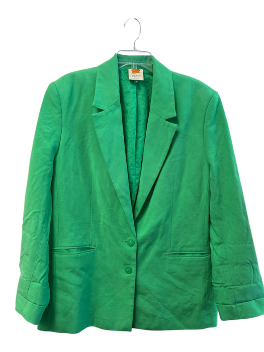 Farm Size Large Bright Green Cotton Blend 2 Buttons slit pockets Blazer Bright Green / Large