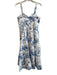 Avec Les Filles Size 14 White & Blue Cotton Sleeveless Ocean Motif Lined Dress White & Blue / 14