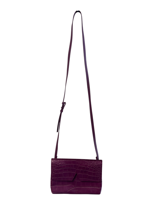 Vince Purple Manmade Material Crocodile Crossbody Magnetic Close Bag Purple / Small