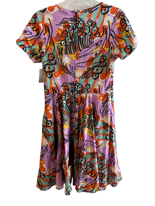 Nooworks Size XL Purple & Multi No Fabric Tag Abstract Print Round Neck Dress Purple & Multi / XL