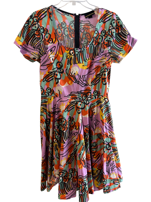 Nooworks Size XL Purple & Multi No Fabric Tag Abstract Print Round Neck Dress Purple & Multi / XL