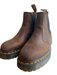 Dr Marten Shoe Size 8 Brown Leather Above Ankle Stretch Panels Pull Tab Booties Brown / 8