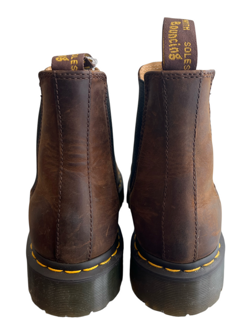 Dr Marten Shoe Size 8 Brown Leather Above Ankle Stretch Panels Pull Tab Booties Brown / 8
