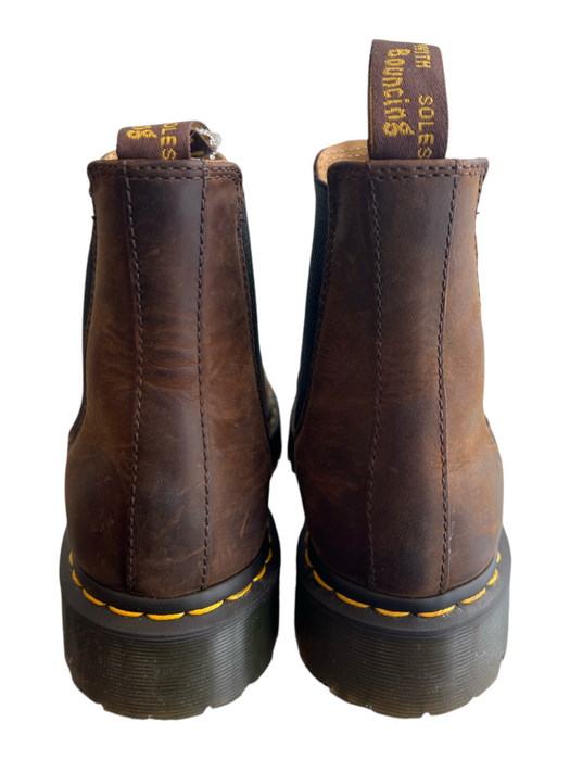 Dr Marten Shoe Size 8 Brown Leather Above Ankle Stretch Panels Pull Tab Booties Brown / 8