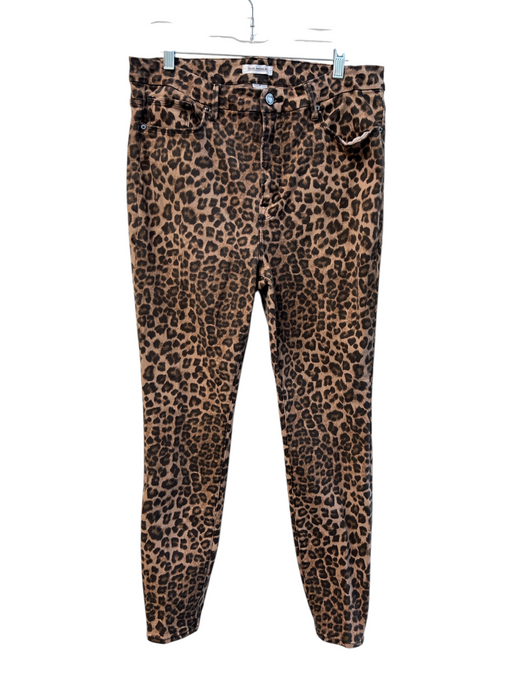 Good American Size 16 Brown & Tan Cotton Blend Animal Print 5 Pocket Jeans Brown & Tan / 16