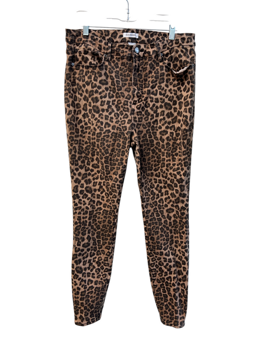 Good American Size 16 Brown & Tan Cotton Blend Animal Print 5 Pocket Jeans Brown & Tan / 16