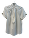 Trina Turk Size Large White Recycled Polyester Front Zip Half Sleeve Top White / Large