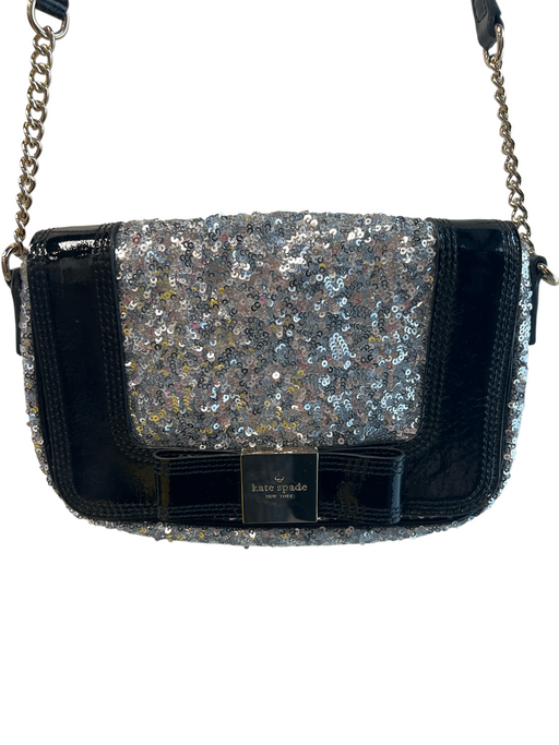 Kate Spade Silver Polyethylene Blend Sequin Shoulder Strap Gold Hardware Purse Silver / Small