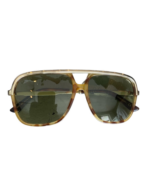 Gucci Tan Plastic Tortoise Men's Sunglasses