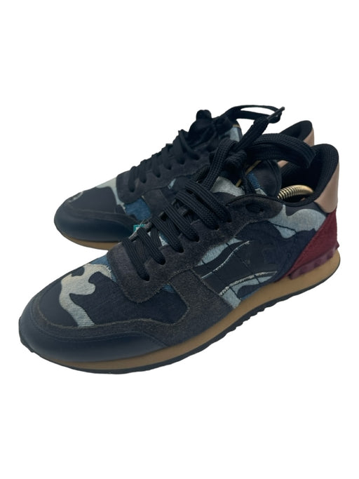 Valentino Shoe Size 42 AS IS Navy & Multicolor Canvas & Suede Color Block Shoes Default Title / 42