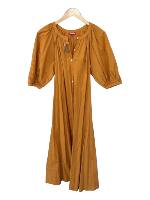 Staud Size M Marigold Cotton Long Balloon Sleeve Button Down Maxi Dress Marigold / M