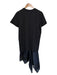 Sacai Size 3/L Black Cotton & Polyester Mixed Material Short Sleeve Maxi Dress Black / 3/L