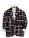 Marni Size 44 Black & Red Wool 2 Buttons Plaid Jacket Black & Red / 44