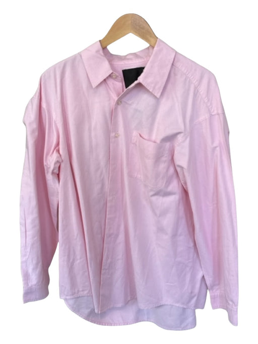 R13 Size M Baby Pink Cotton Long Sleeve Front Pocket Button Down Top Baby Pink / M