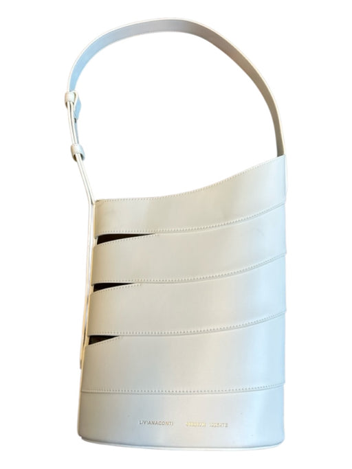 Liviana Conti White Leather Top Handle Asymetric Bag White / M