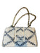 Kooreloo Cream & Blue Canvas Tweed Front Flap Chain Strap Bag Cream & Blue / M