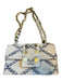 Kooreloo Cream & Blue Canvas Tweed Front Flap Chain Strap Bag Cream & Blue / M