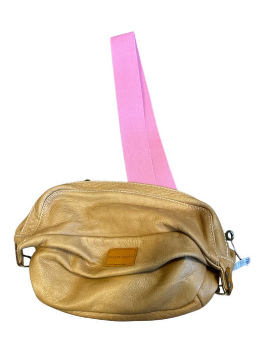 Parker Thatch Tan & Pink Leather Canvas Strap Crossbody Bag Tan & Pink / M