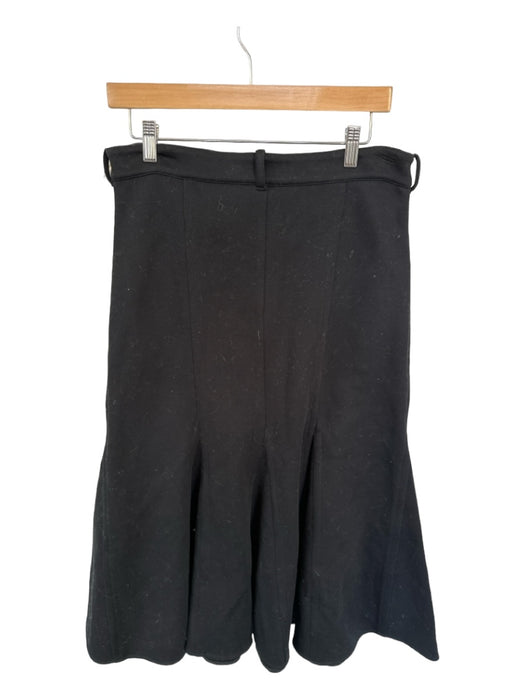 Plan C Size 44 Black Cotton Blend Front Pockets Midi Skirt Black / 44