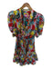 Celia B Size M Multi Viscose Blend Short Balloon Sleeve Botanical Wrap Dress Multi / M