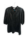 Another Love Size M Black Vegan Leather Long Sleeve Button Down Dress Black / M