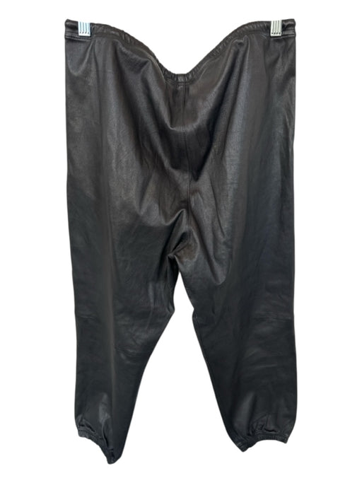 SP Black Label Size XL Black Leather Drawstring Jogger Pants Black / XL