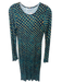 Derek Lam 10 Crosby Size Est S Navy & Orange Long Sleeve Animal Print Midi Dress Navy & Orange / Est S