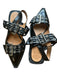 Ganni Shoe Size 39 Black & Silver Patent Leather Buckles Pointed Toe Flats Black & Silver / 39