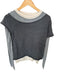 Staud Size M Gray & Cream Wool Blend layered Color Block Long Sleeve Sweater Gray & Cream / M
