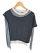 Staud Size M Gray & Cream Wool Blend layered Color Block Long Sleeve Sweater Gray & Cream / M