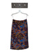 La Double J Size L Rust & Blue Acrylic Blend jaquard Floral Back Zip Midi Skirt Rust & Blue / L