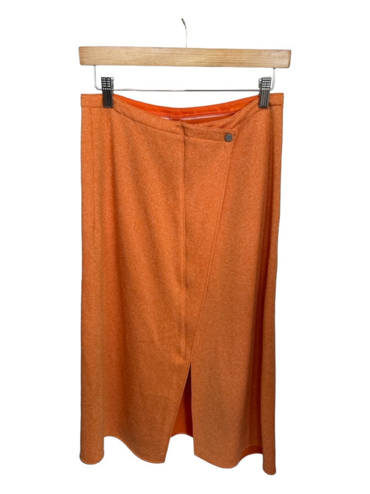 Tibi Size 6 Orange Polyamide Front Pockets Midi Skirt Orange / 6