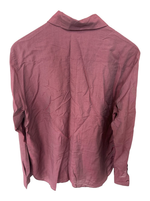 Tibi Size S Maroon Lycocell Long Sleeve Iridescent Button Down Long Top Maroon / S