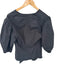 Proenza Schouler Size 8 Black Cotton Long Sleeve Gathered Front Peplum Top Black / 8