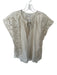 Banana Republic Size S Cream Cotton Cap Sleeve Lace & Beaded V Neck Top Cream / S