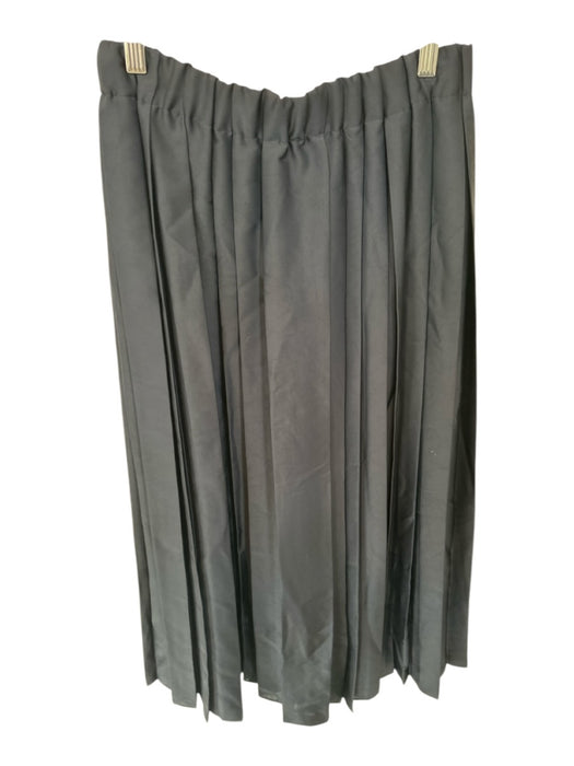 Tibi Size M Black Polyester Elastic Waist Pleated Maxi Skirt Black / M