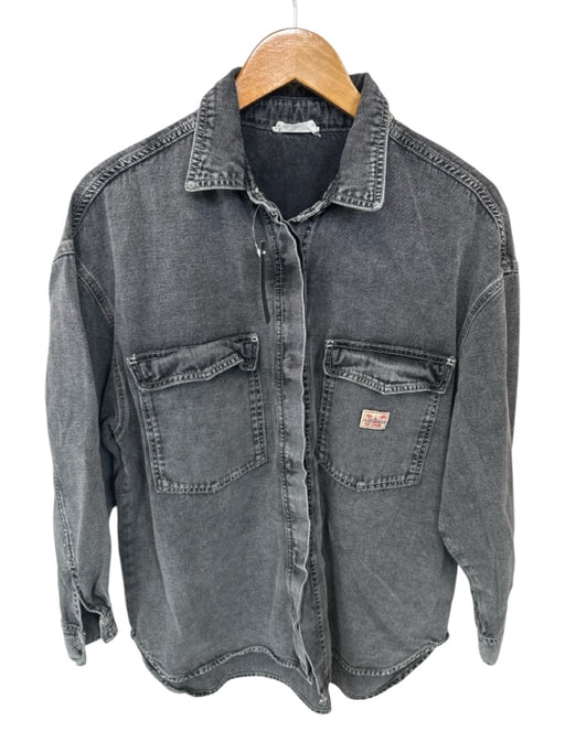 American Vintage Size XS/S Gray Cotton Long Sleeve Front Pockets Denim Jacket Gray / XS/S