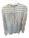 Pinko Size 4 White & Gray Cupro Long Sleeve Striped Button Down Top White & Gray / 4