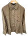 Zara Size L Taupe Silk Long Sleeve Button Down Oversize Top Taupe / L