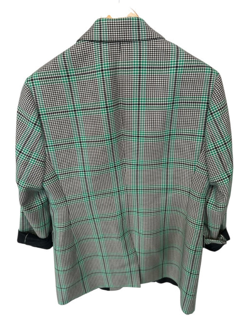 Dorothee Schumacher Size 5 Green & Black Wool Blend Houndstooth 2 button Coat Green & Black / 5