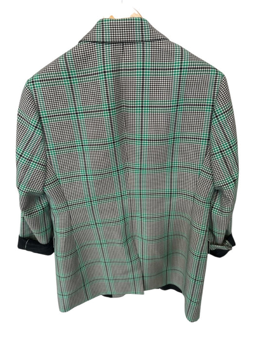 Dorothee Schumacher Size 5 Green & Black Wool Blend Houndstooth 2 button Coat Green & Black / 5