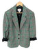 Dorothee Schumacher Size 5 Green & Black Wool Blend Houndstooth 2 button Coat Green & Black / 5