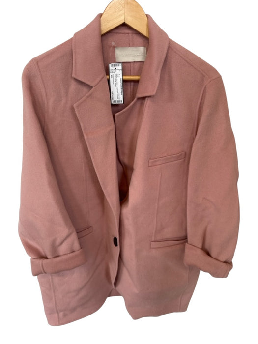 Vanessa Bruno Size 40 Mauve Pink Wool Long Sleeve 2 button Knee Length Coat Mauve Pink / 40