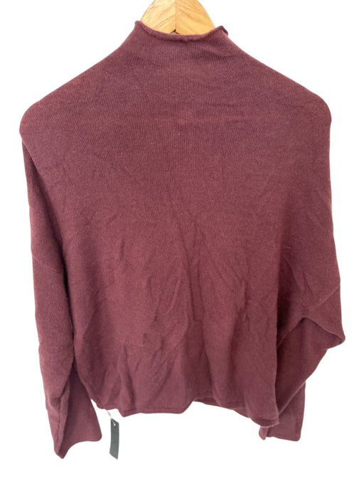 Lapointe Size M Maroon Cashmere & Silk Mock Neck Knit Long Sleeve Sweater Maroon / M