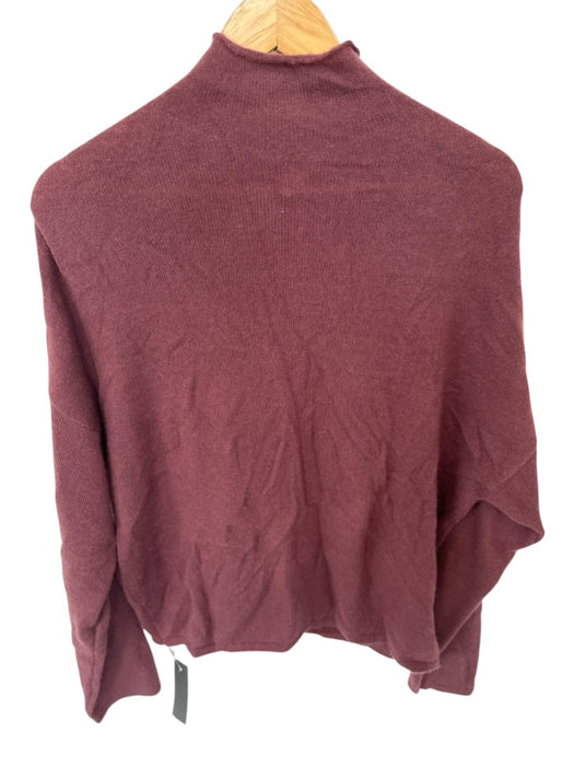 Lapointe Size M Maroon Cashmere & Silk Mock Neck Knit Long Sleeve Sweater Maroon / M