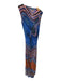 Ulla Johnson Size M Blue & Rust Lycocell Sleeveless Lines Gathered Side Dress Blue & Rust / M